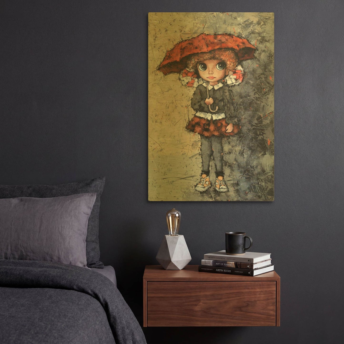 'Girl With Bows' By Alexander Gunin Gold Metal Wall Art