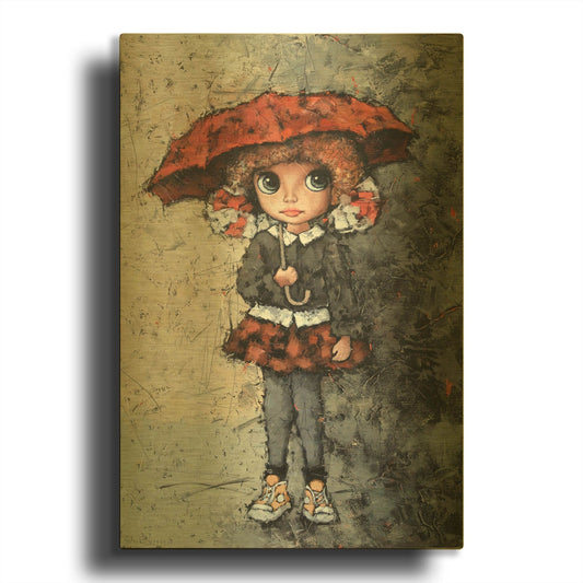 'Girl With Bows' By Alexander Gunin Gold Metal Wall Art