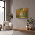 'Green Bench' By Carol Rowan Gold Metal Wall Art