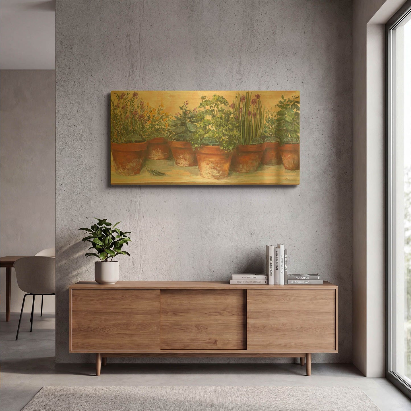 'Country Herbs' By Carol Rowan Gold Metal Wall Art