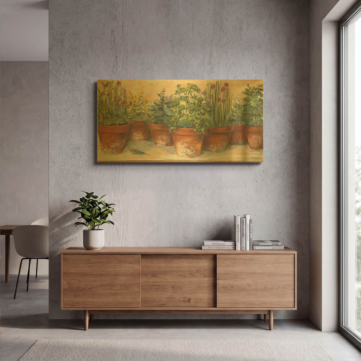 'Country Herbs' By Carol Rowan Gold Metal Wall Art