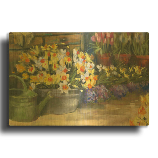'Spring Daffodils' By Carol Rowan Gold Metal Wall Art