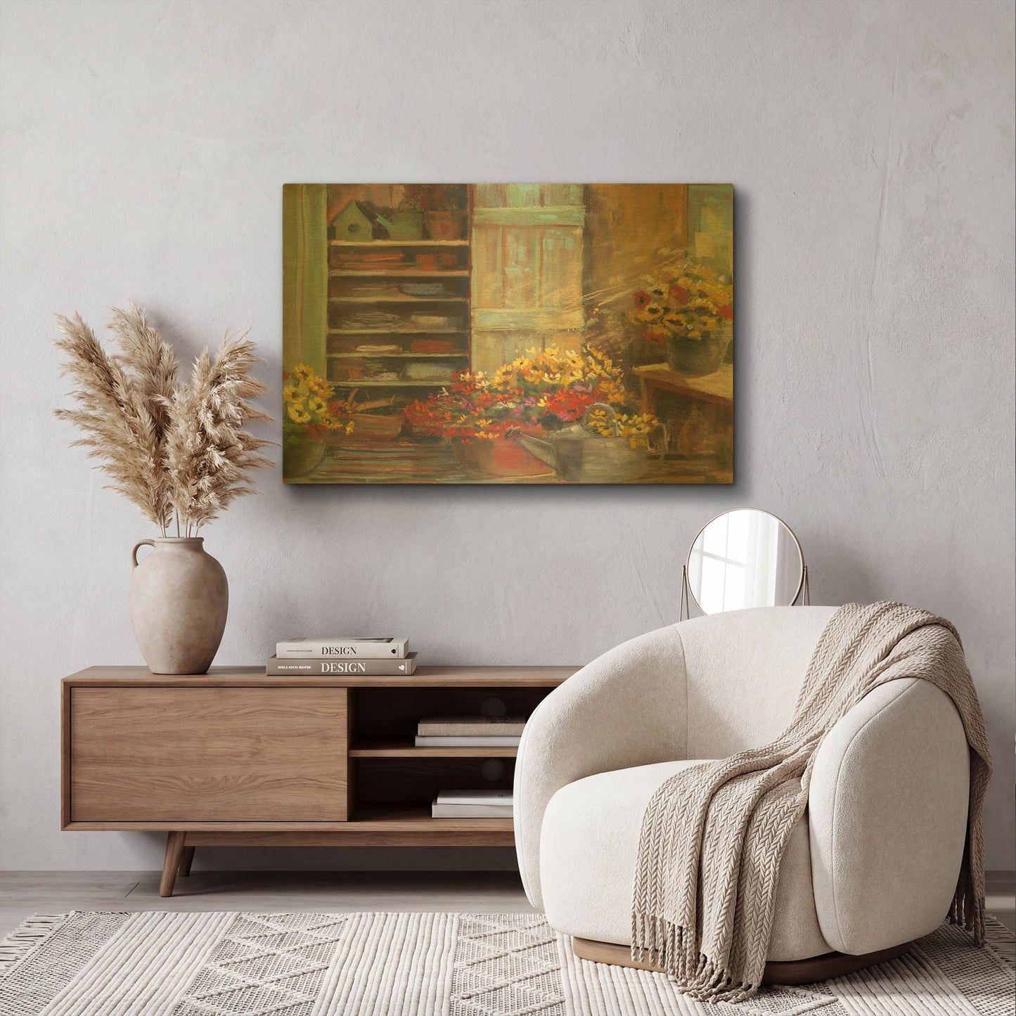 'Gardeners Cabinet' By Carol Rowan Gold Metal Wall Art