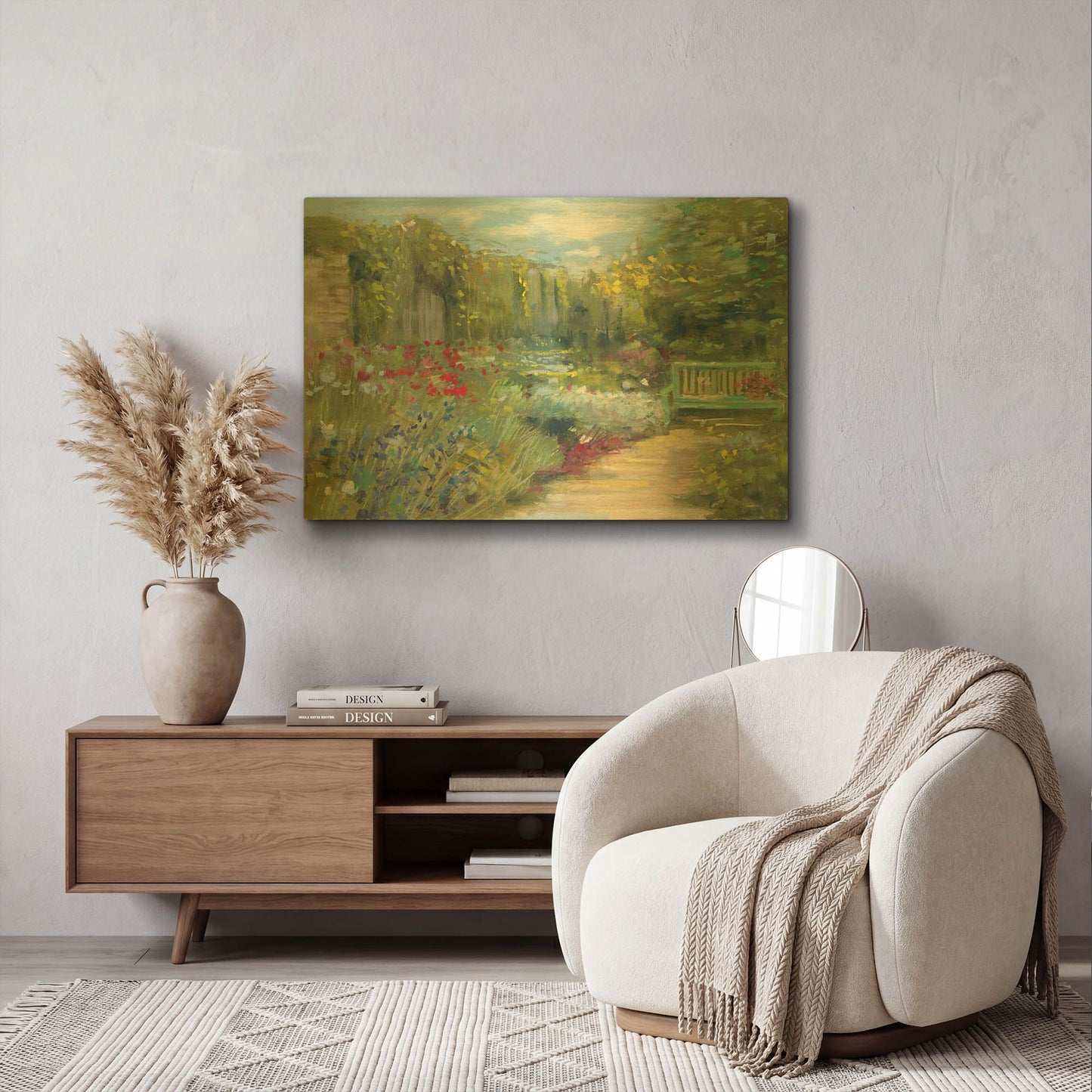 'Garden Bench' By Carol Rowan Gold Metal Wall Art