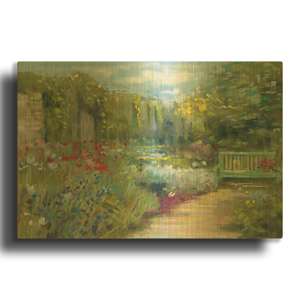 'Garden Bench' By Carol Rowan Gold Metal Wall Art