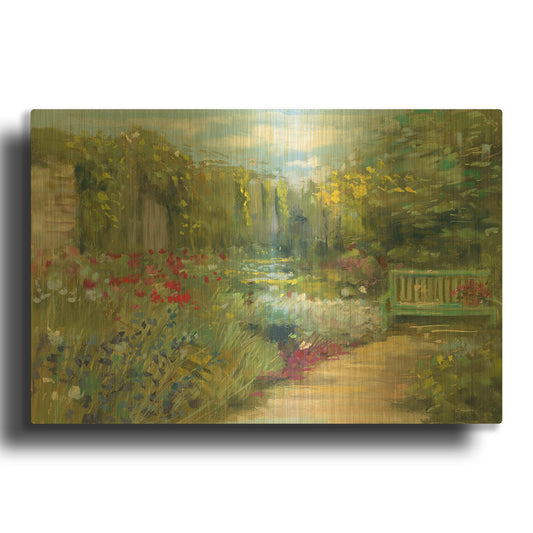 'Garden Bench' By Carol Rowan Gold Metal Wall Art