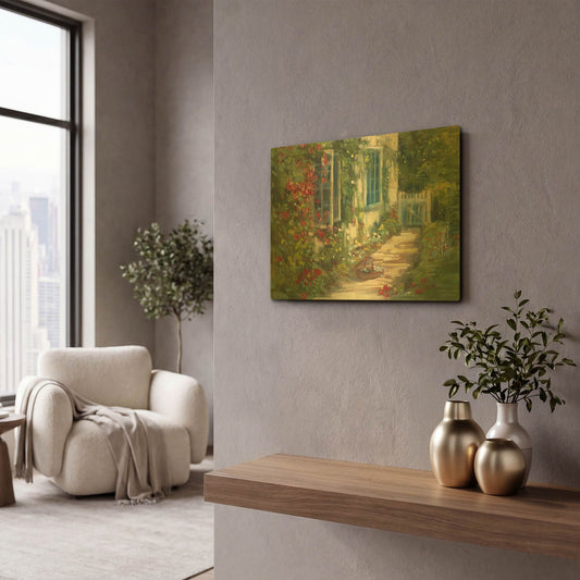 'Cottage Garden' By Carol Rowan Gold Metal Wall Art