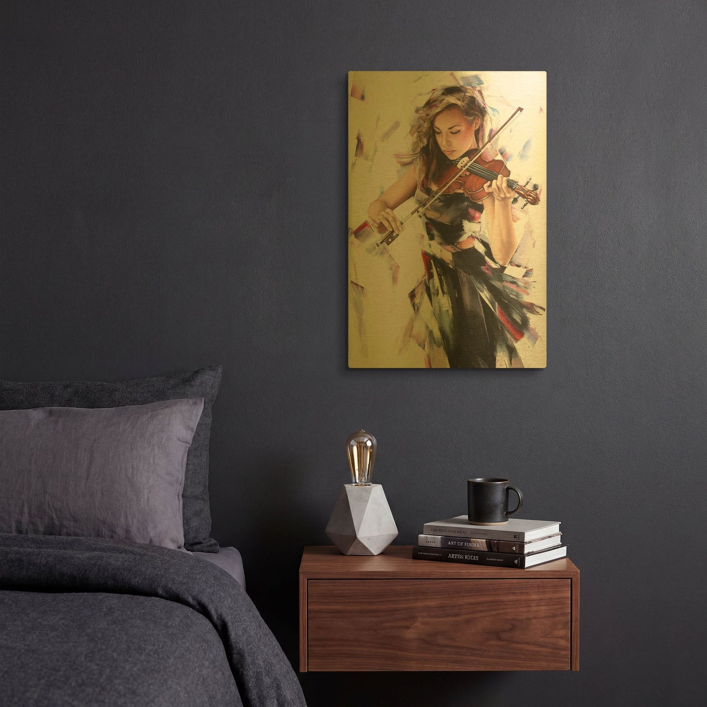 'Indigo' By Alexander Gunin Gold Metal Wall Art