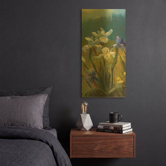 'Wild Iris III' By Carol Rowan Gold Metal Wall Art