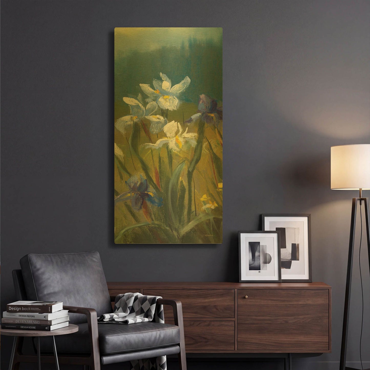 'Wild Iris III' By Carol Rowan Gold Metal Wall Art
