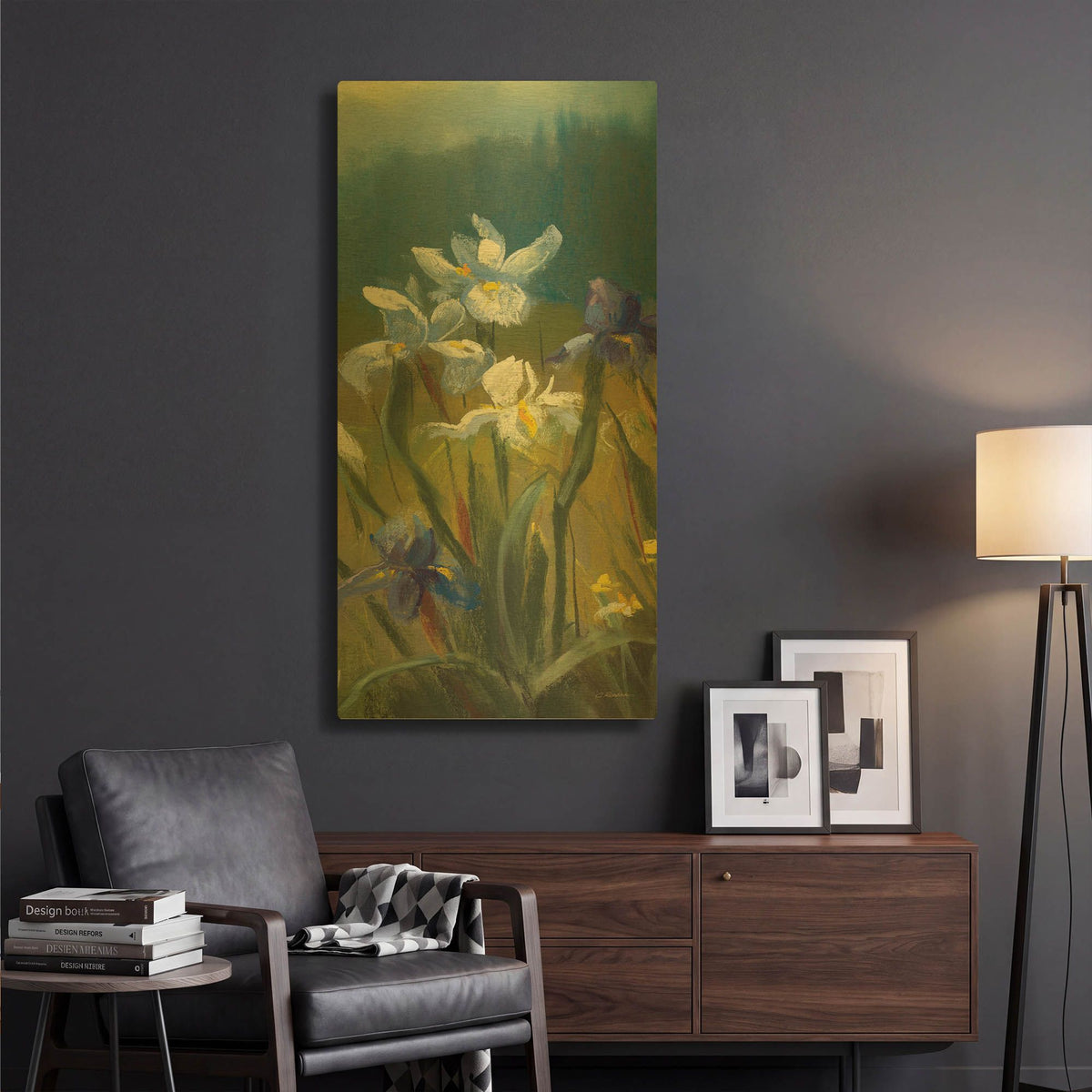 'Wild Iris III' By Carol Rowan Gold Metal Wall Art