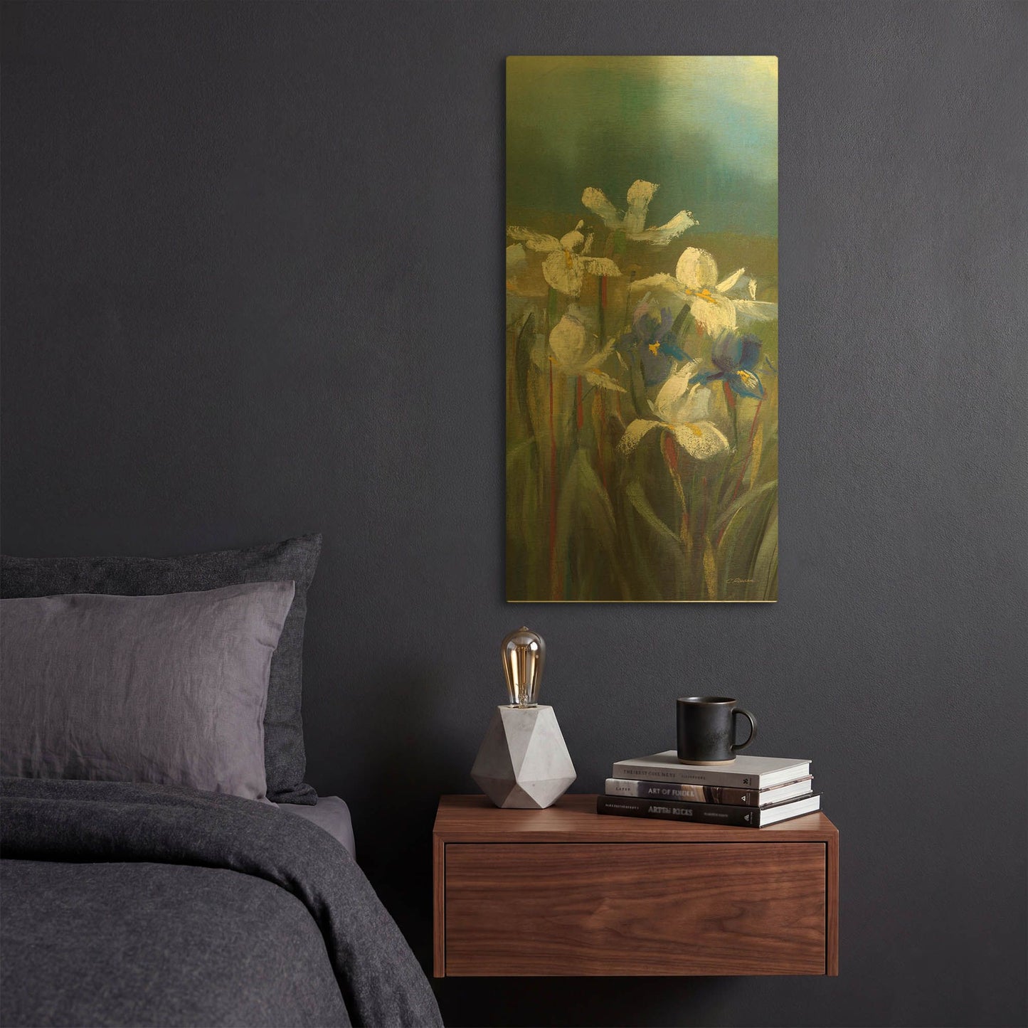 'Wild Iris II' By Carol Rowan Gold Metal Wall Art