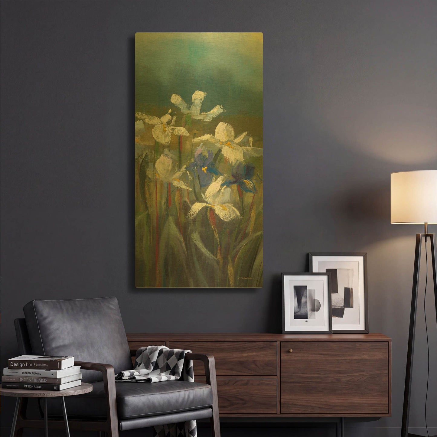 'Wild Iris II' By Carol Rowan Gold Metal Wall Art