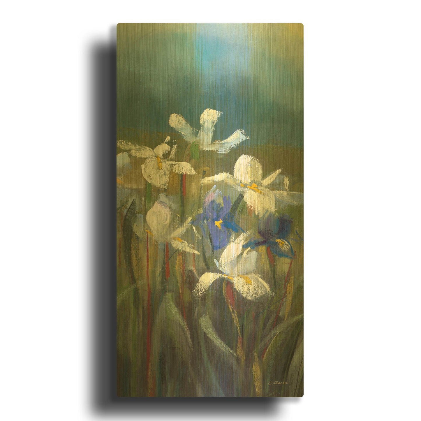 'Wild Iris II' By Carol Rowan Gold Metal Wall Art