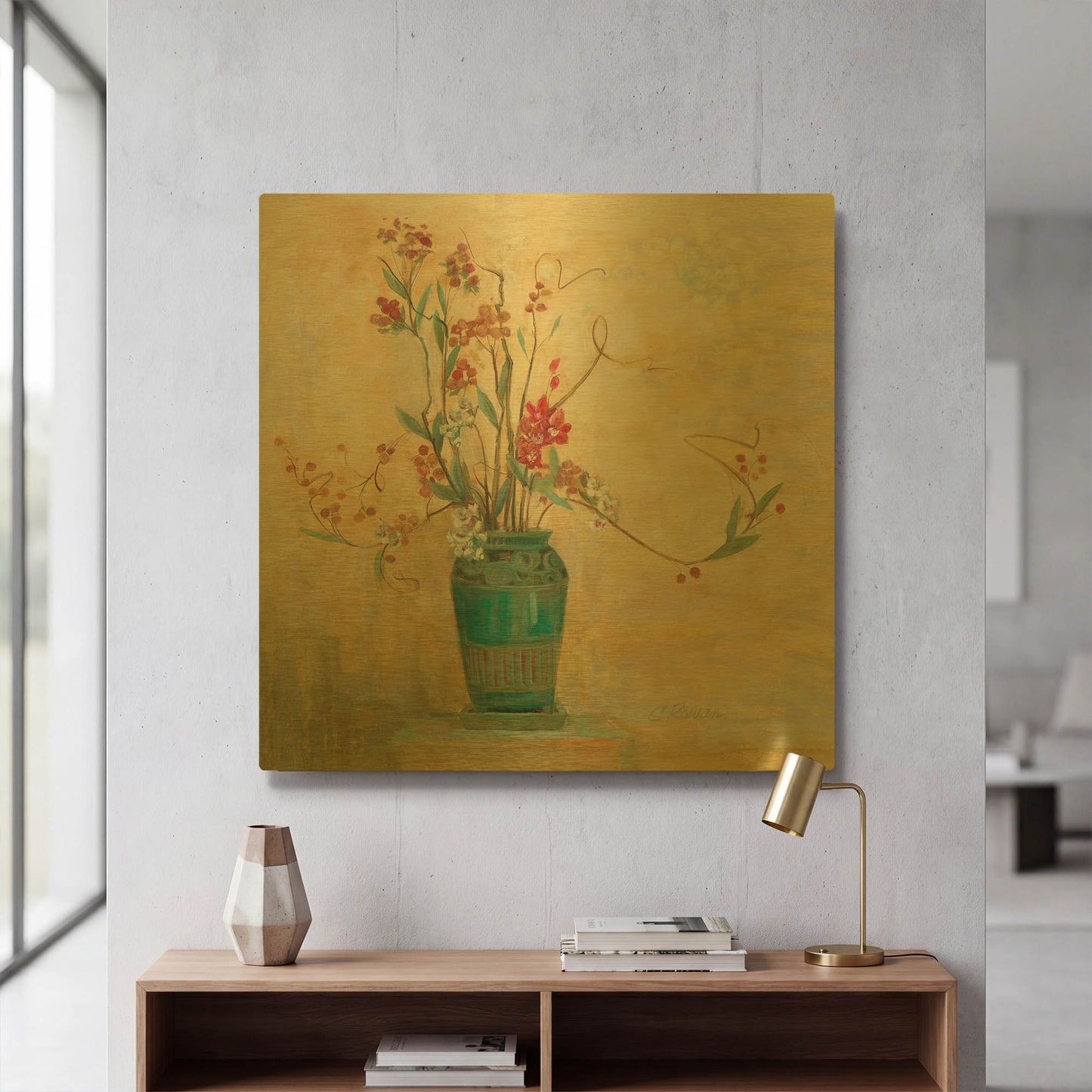 'Bittersweet I V2' By Carol Rowan Gold Metal Wall Art