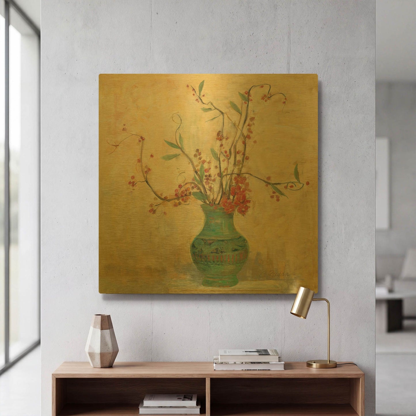 'Bittersweet II V2' By Carol Rowan Gold Metal Wall Art