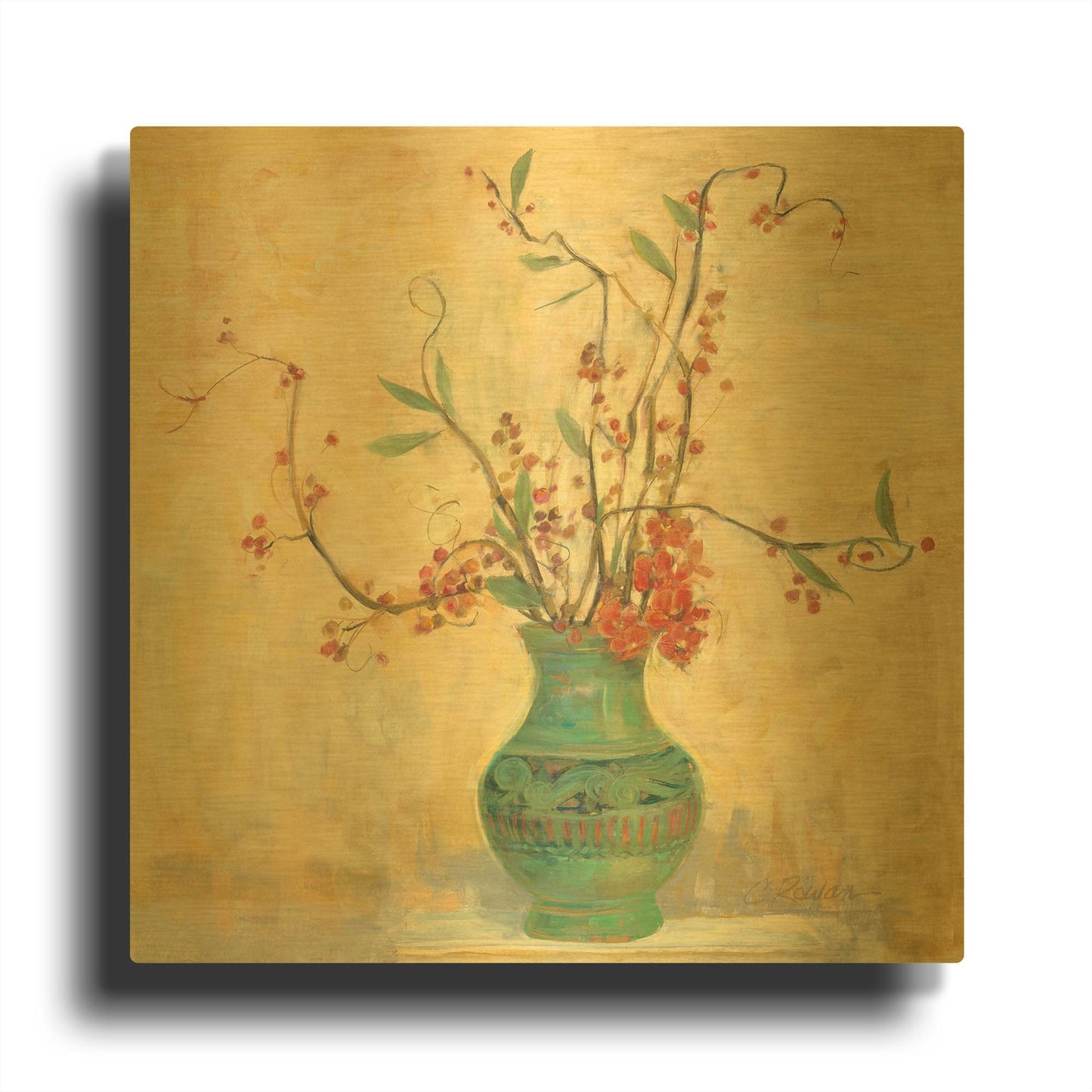 'Bittersweet II V2' By Carol Rowan Gold Metal Wall Art