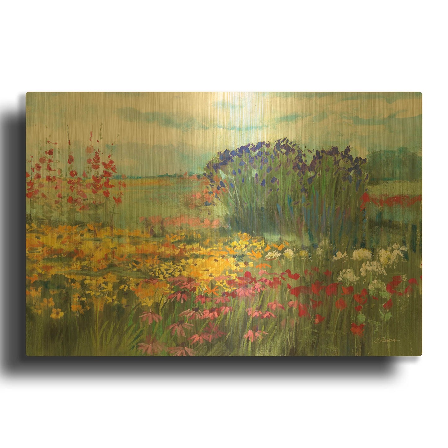 'Garden Border' By Carol Rowan Gold Metal Wall Art