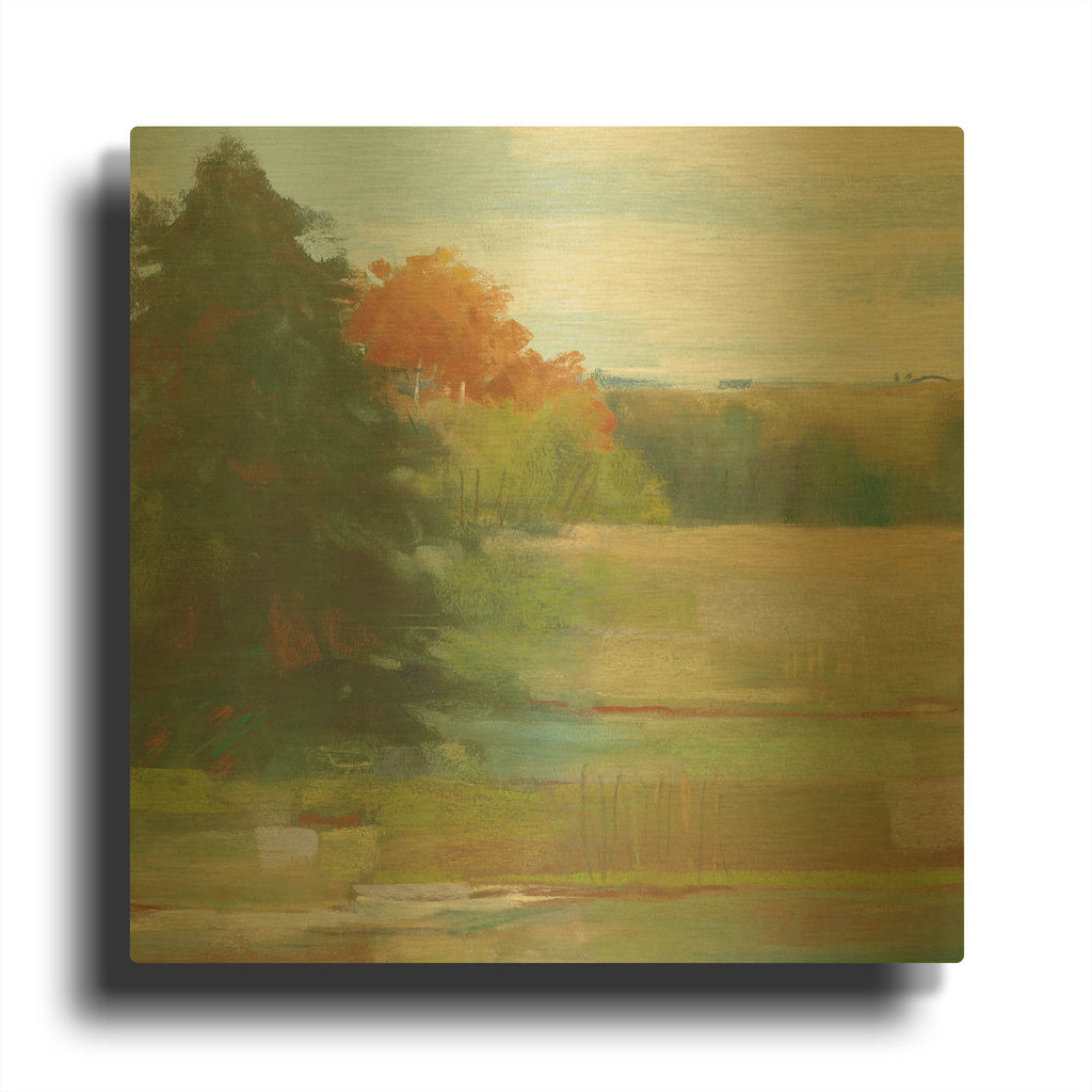 'Abstract Field I Bright Blue Sky' By Carol Rowan Gold Metal Wall Art