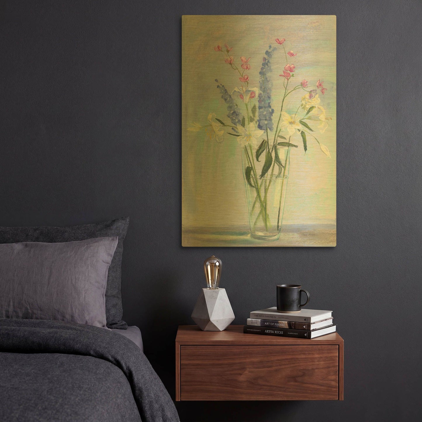 'Summer Vase I' By Carol Rowan Gold Metal Wall Art
