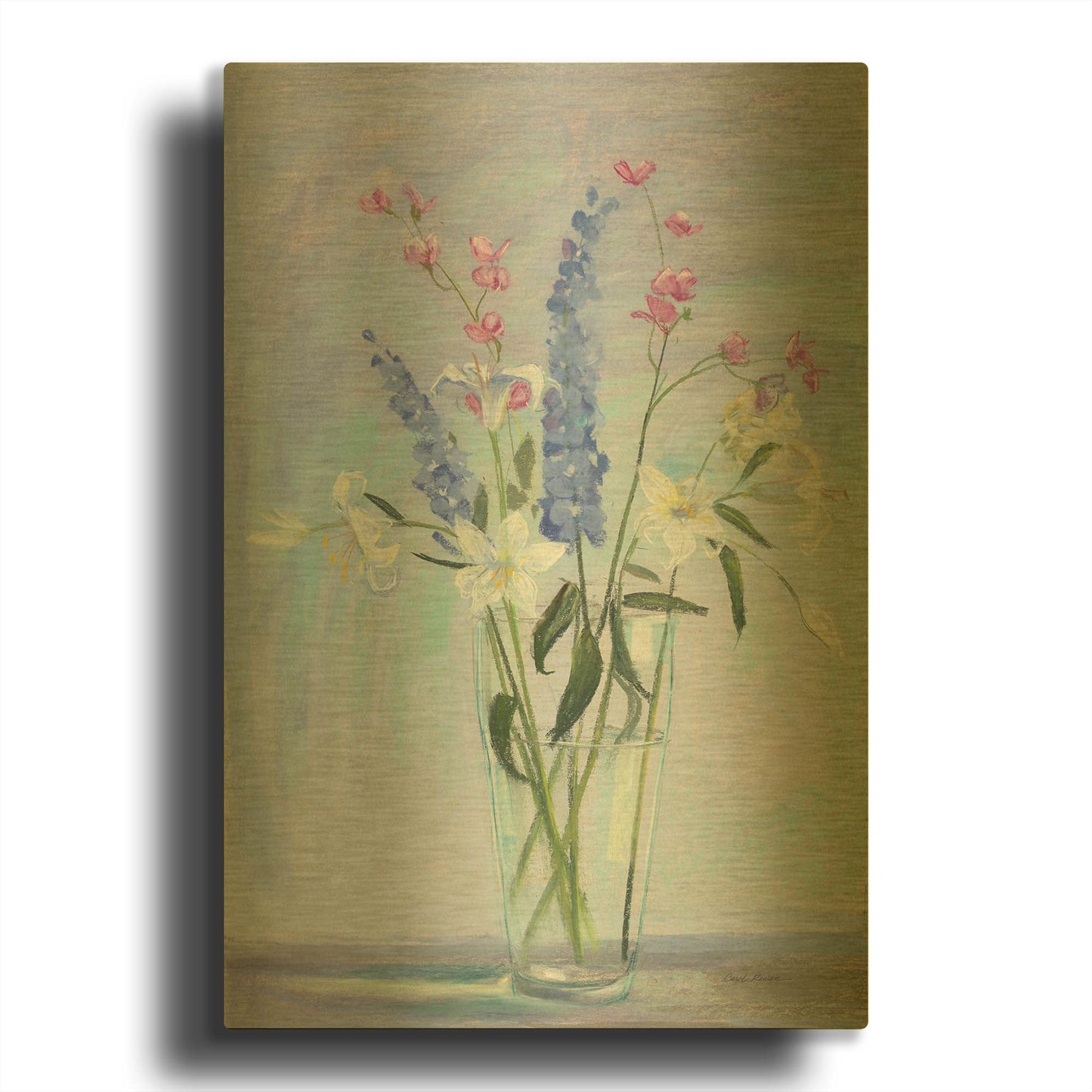 'Summer Vase I' By Carol Rowan Gold Metal Wall Art