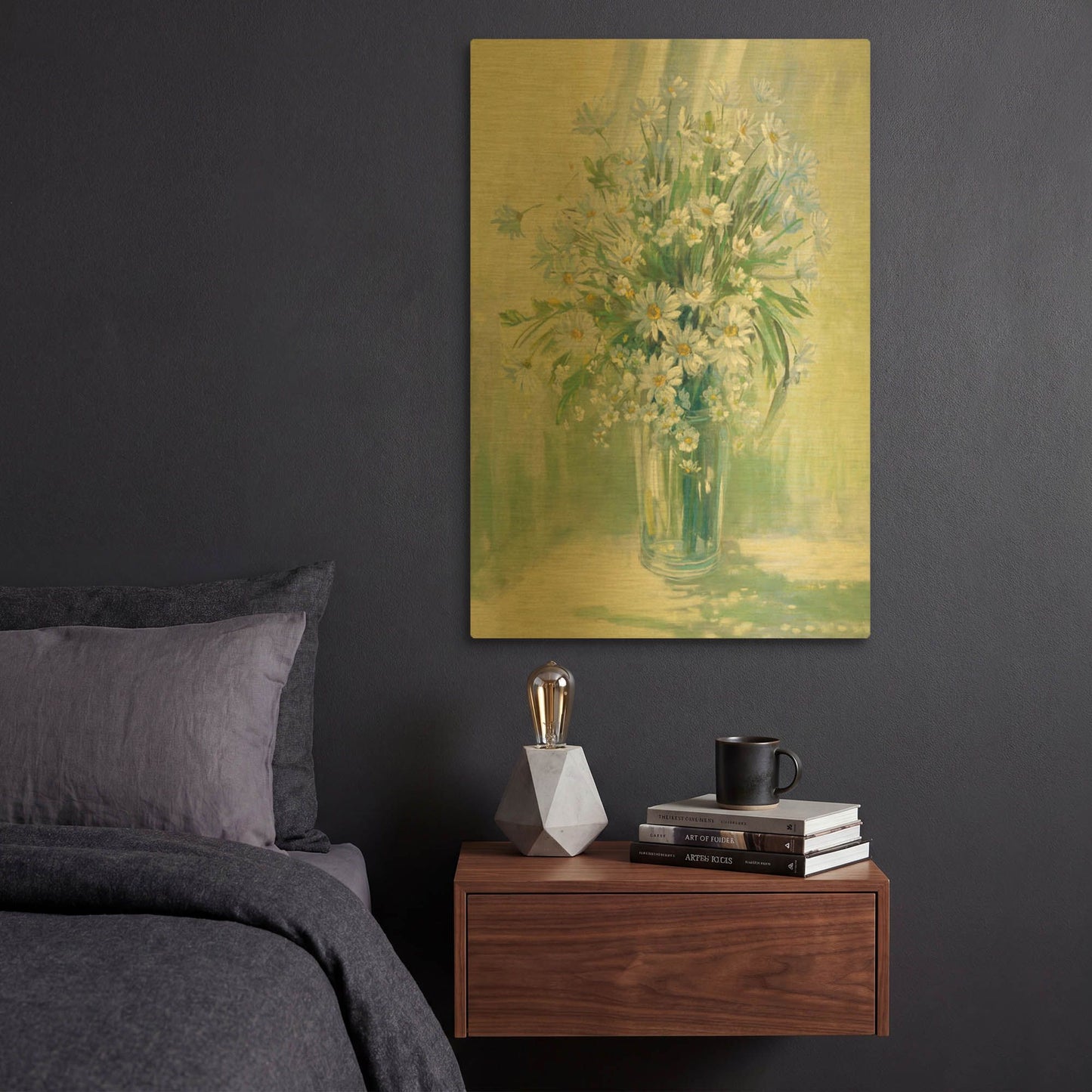 'Sunlit Daisies' By Carol Rowan Gold Metal Wall Art