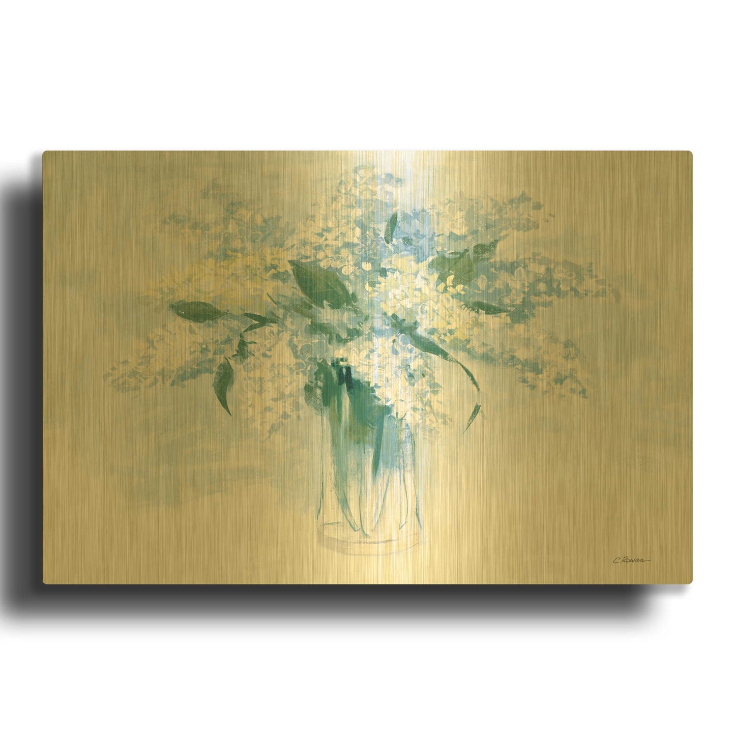 'Contemporary Lilac Blue' By Carol Rowan Gold Metal Wall Art