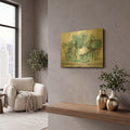 'Hydrangeas In Glass Jars Blue' By Carol Rowan Gold Metal Wall Art