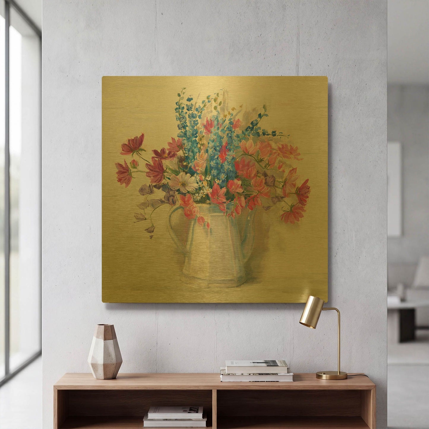 'Ironstone Bouquet I Bright' By Carol Rowan Gold Metal Wall Art