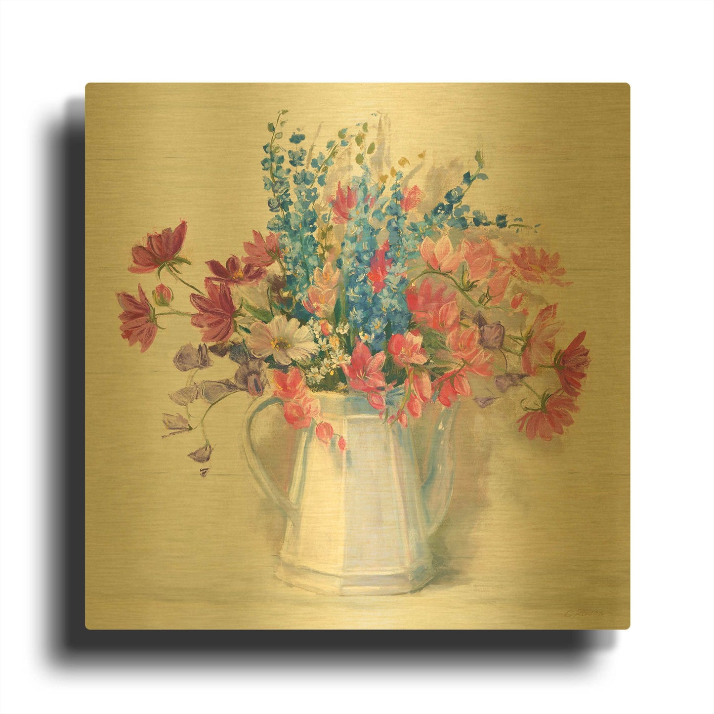 'Ironstone Bouquet I Bright' By Carol Rowan Gold Metal Wall Art