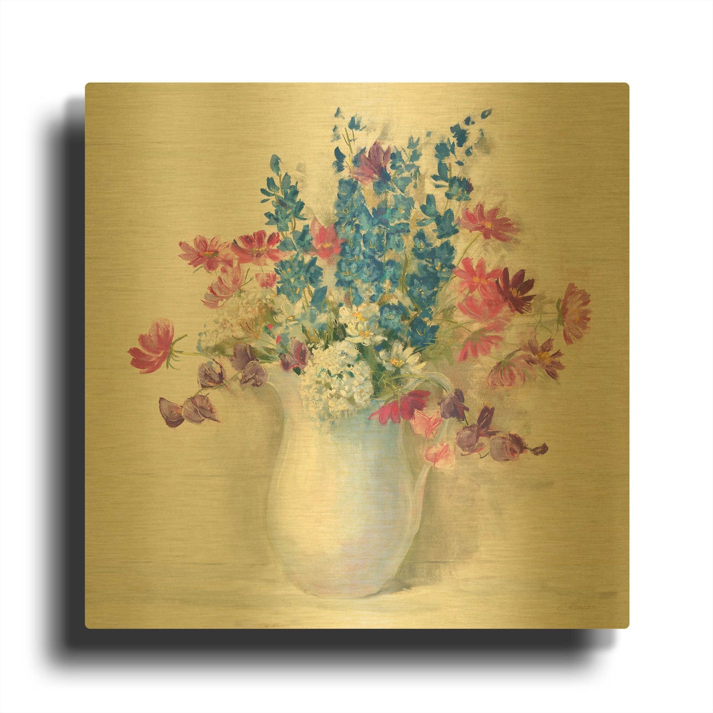 'Ironstone Bouquet II Bright' By Carol Rowan Gold Metal Wall Art