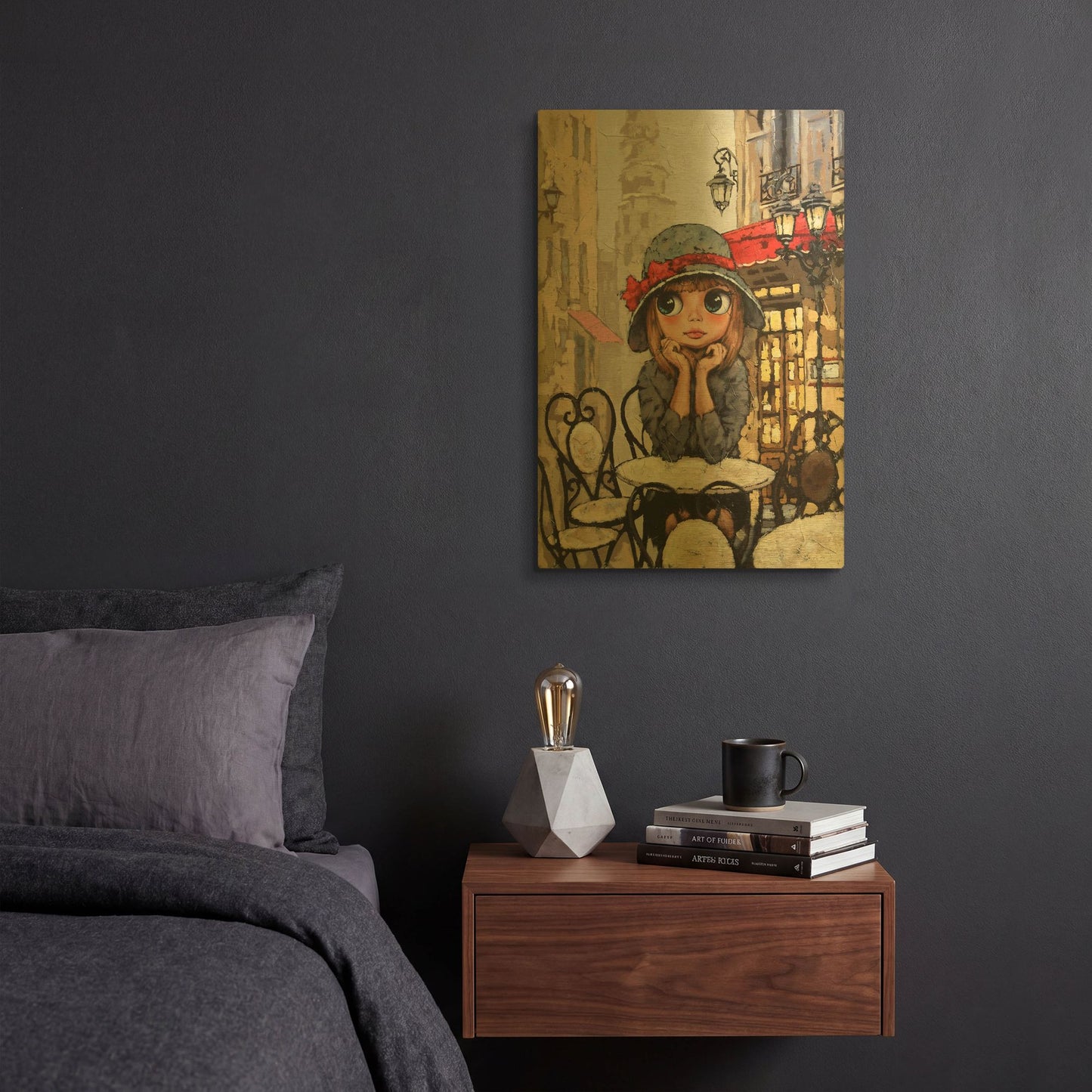 'Morning Coffee' By Alexander Gunin Gold Metal Wall Art