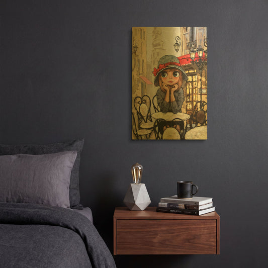 'Morning Coffee' By Alexander Gunin Gold Metal Wall Art