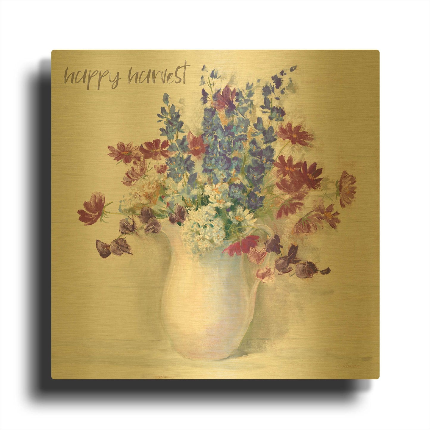 'Harvest Ironstone Bouquet II' By Carol Rowan Gold Metal Wall Art