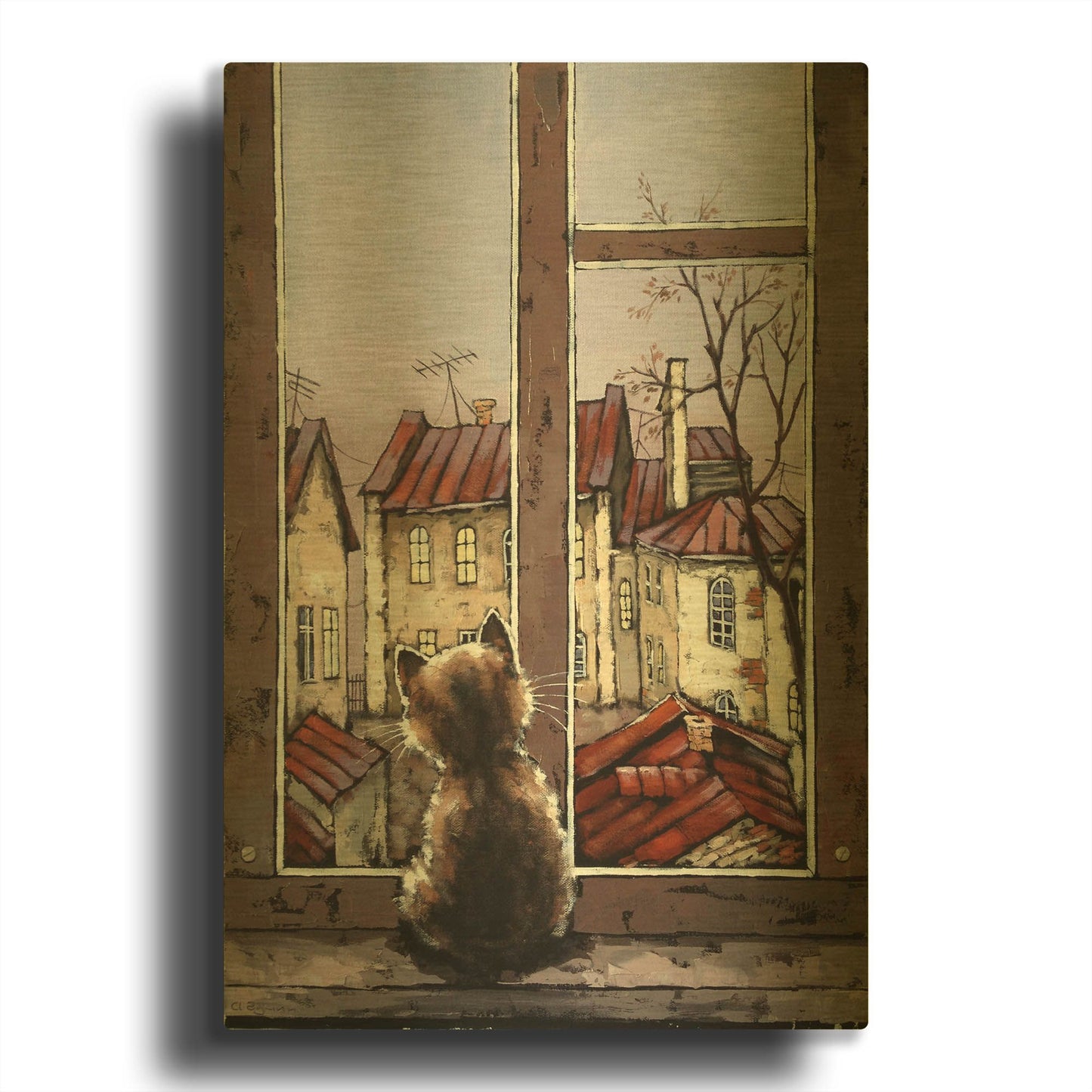 'Old Yard' By Alexander Gunin Gold Metal Wall Art