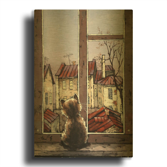 'Old Yard' By Alexander Gunin Gold Metal Wall Art