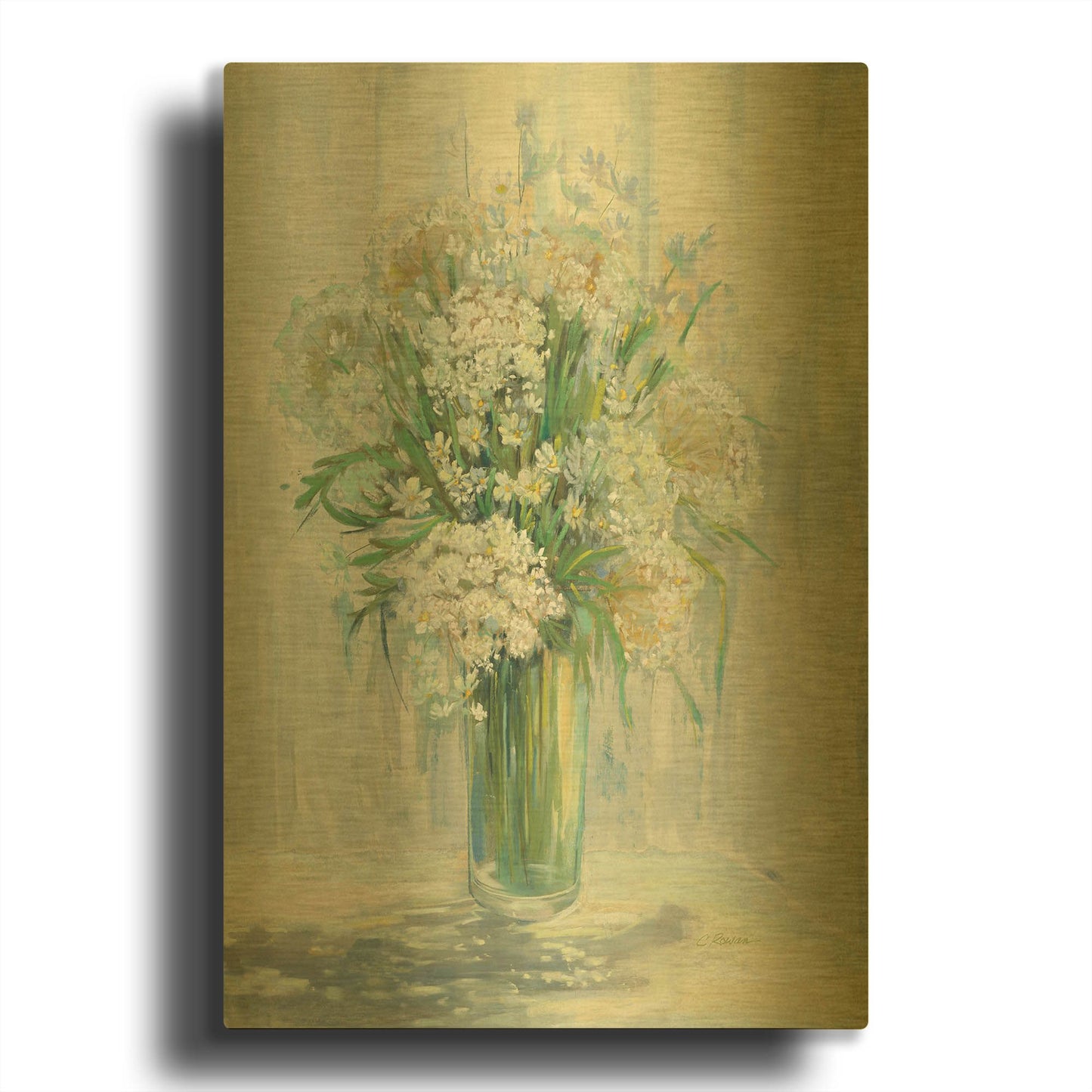'Radiant Lace Neutral' By Carol Rowan Gold Metal Wall Art