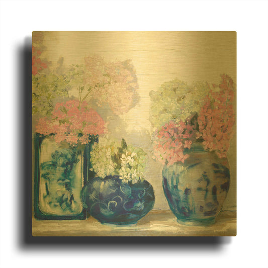 'Ladys Mantle II Bright' By Carol Rowan Gold Metal Wall Art