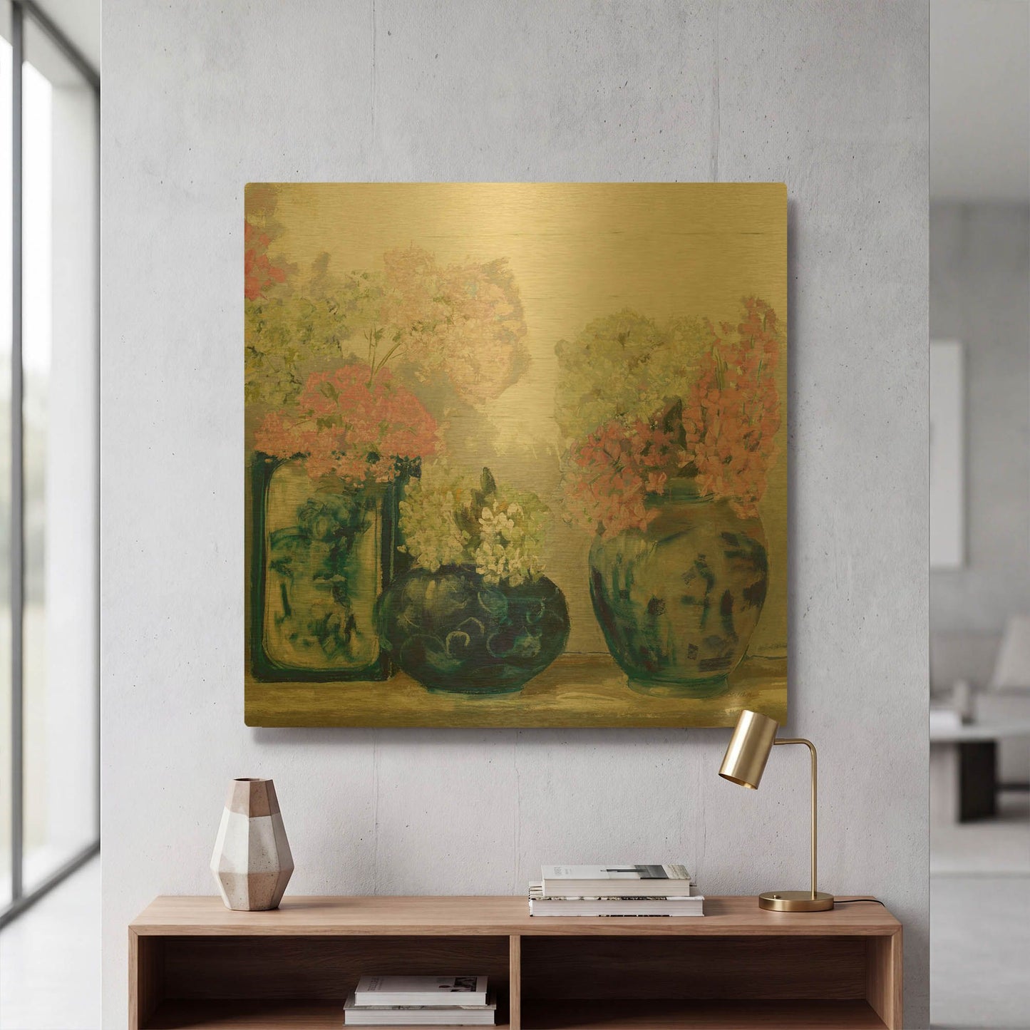 'Ladys Mantle II Bright' By Carol Rowan Gold Metal Wall Art