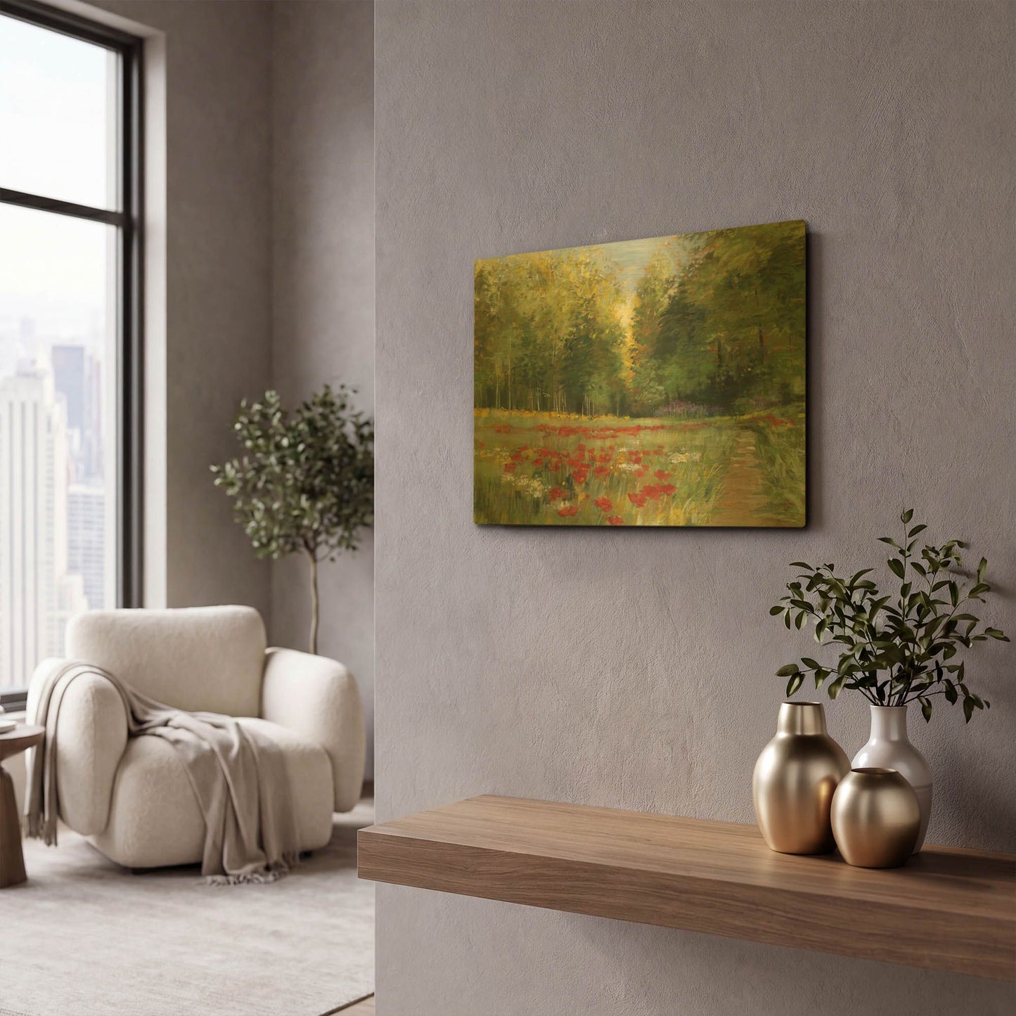 'Field Of Flowers Crop' By Carol Rowan Gold Metal Wall Art