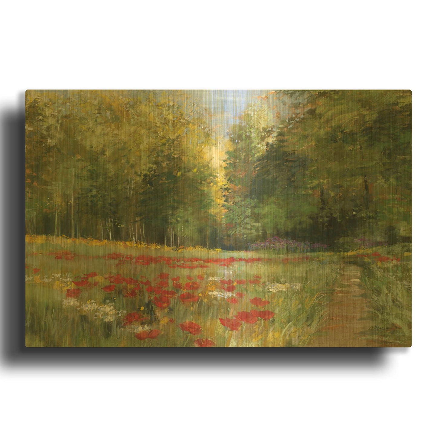 'Field Of Flowers Crop' By Carol Rowan Gold Metal Wall Art