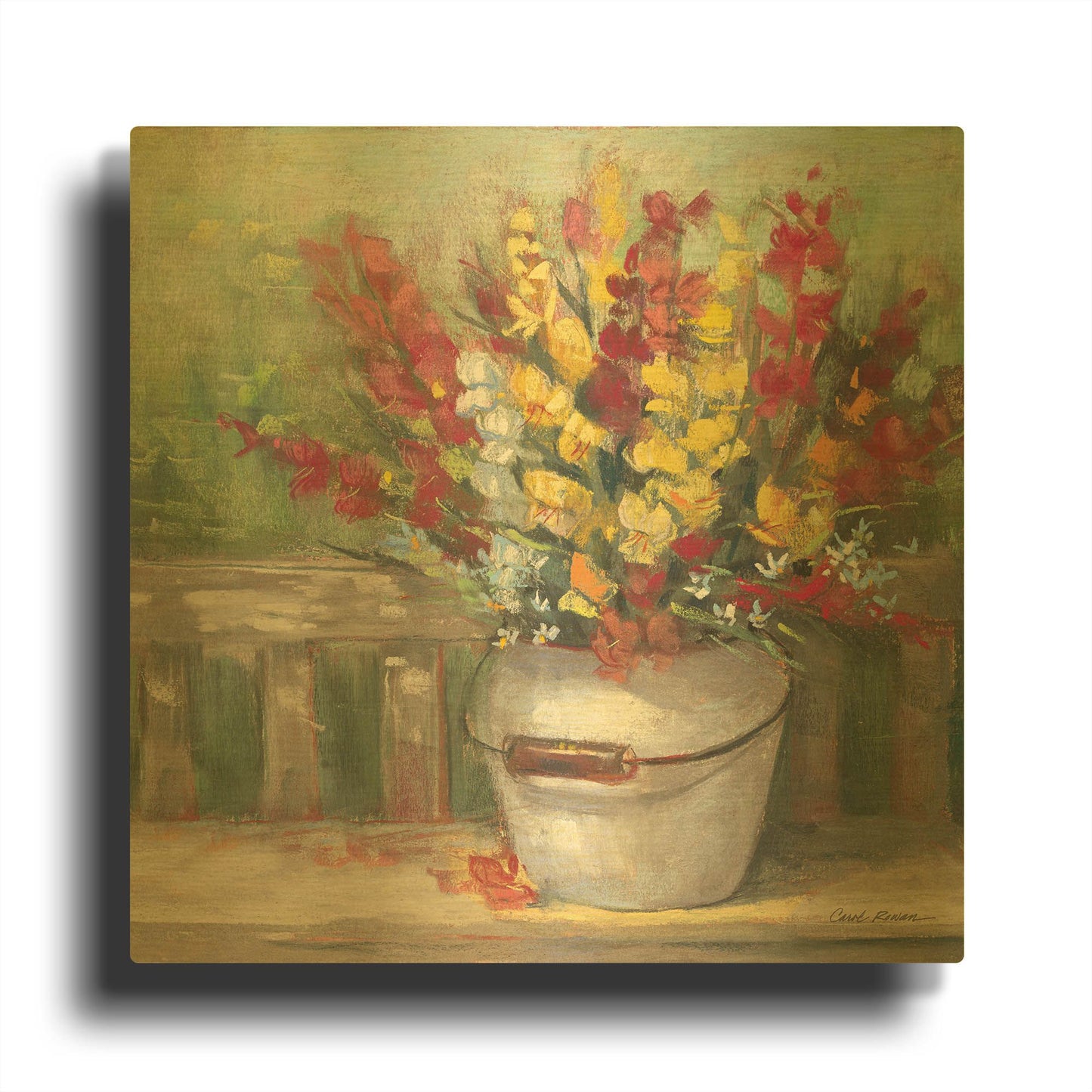 'Snapdragon Bouquet' By Carol Rowan Gold Metal Wall Art