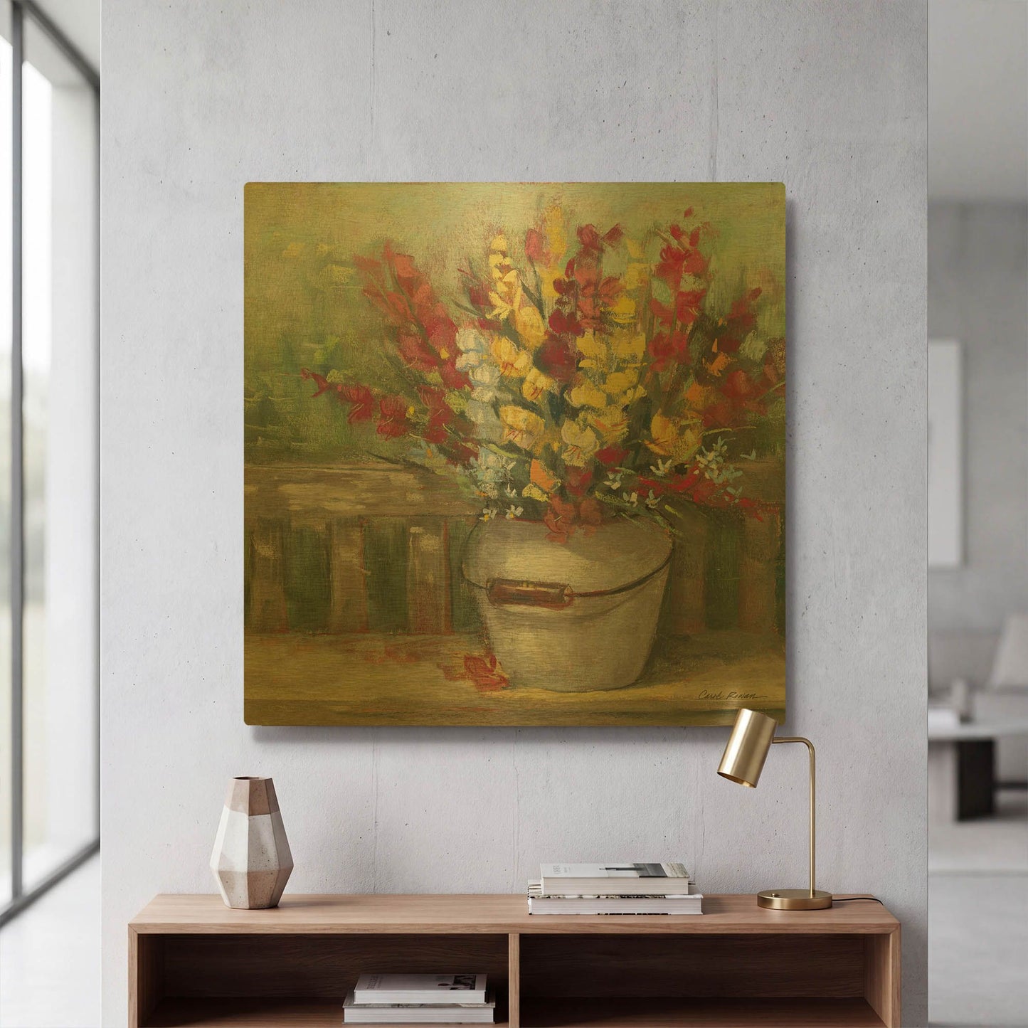 'Snapdragon Bouquet' By Carol Rowan Gold Metal Wall Art
