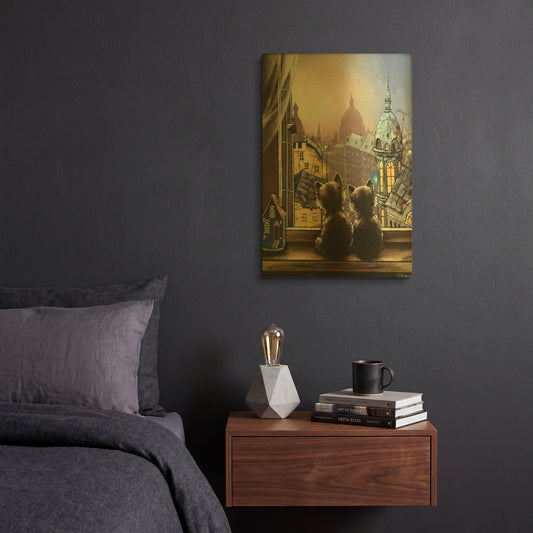 'Romantics' By Alexander Gunin Gold Metal Wall Art