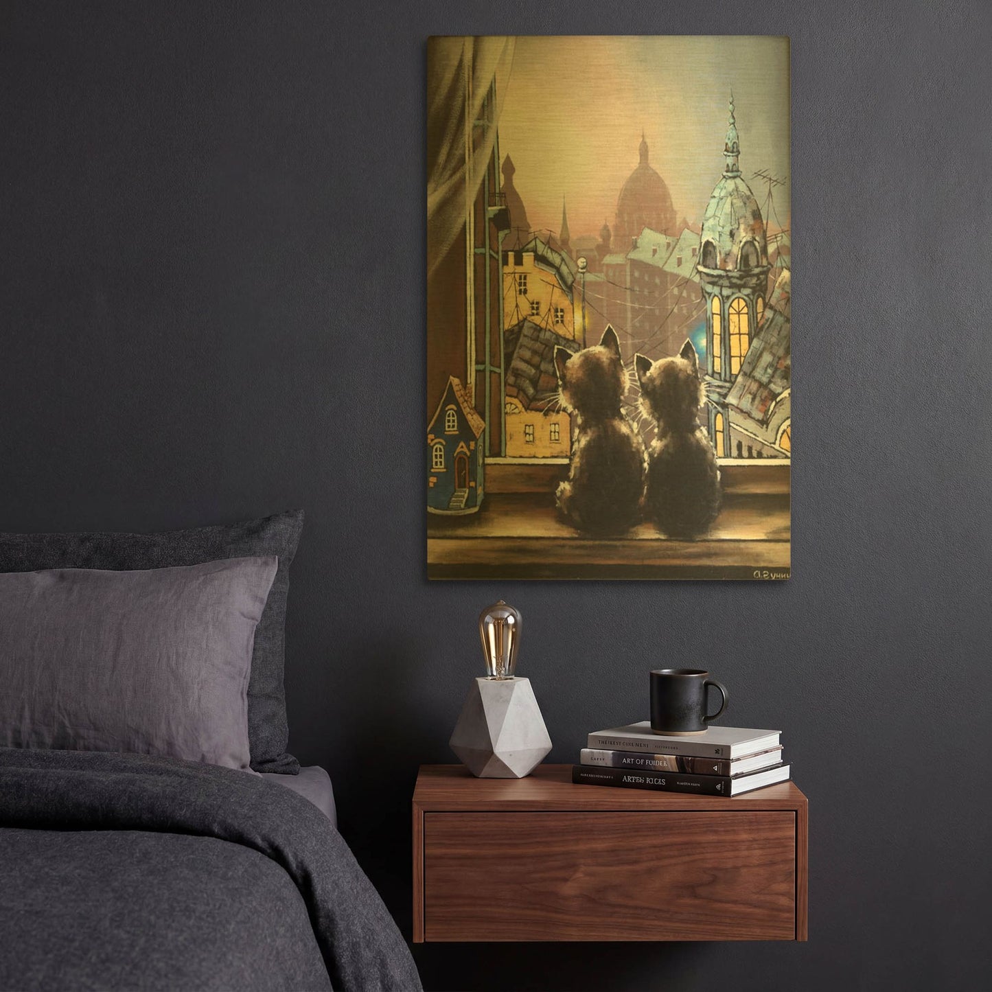 'Romantics' By Alexander Gunin Gold Metal Wall Art