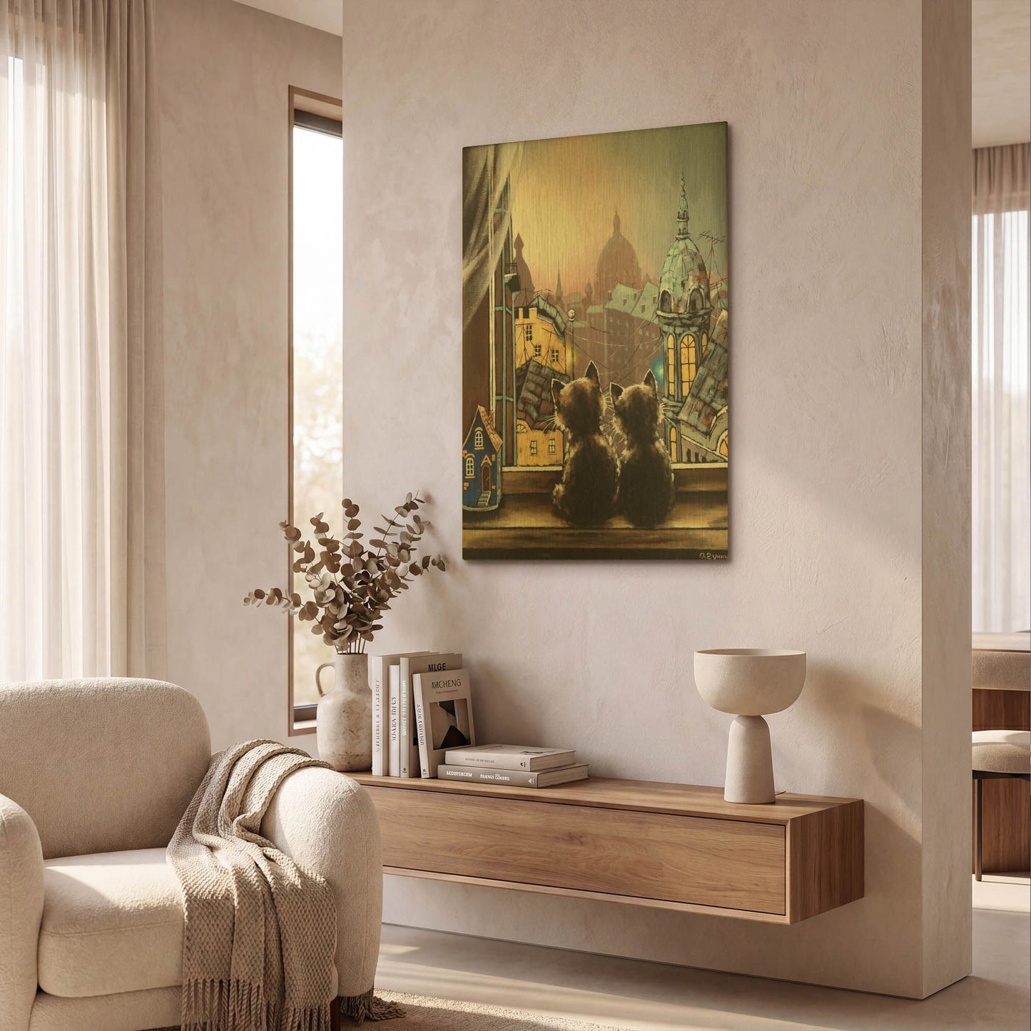 'Romantics' By Alexander Gunin Gold Metal Wall Art