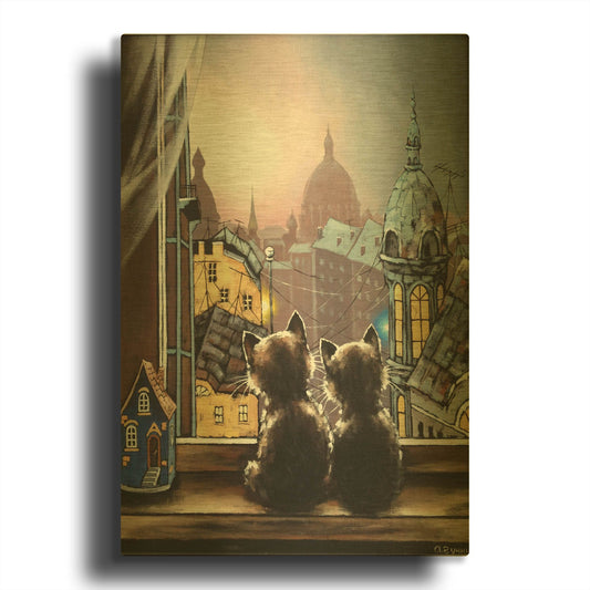 'Romantics' By Alexander Gunin Gold Metal Wall Art