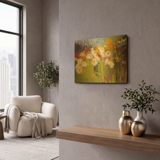 'Contemporary Meadow' By Carol Rowan Gold Metal Wall Art