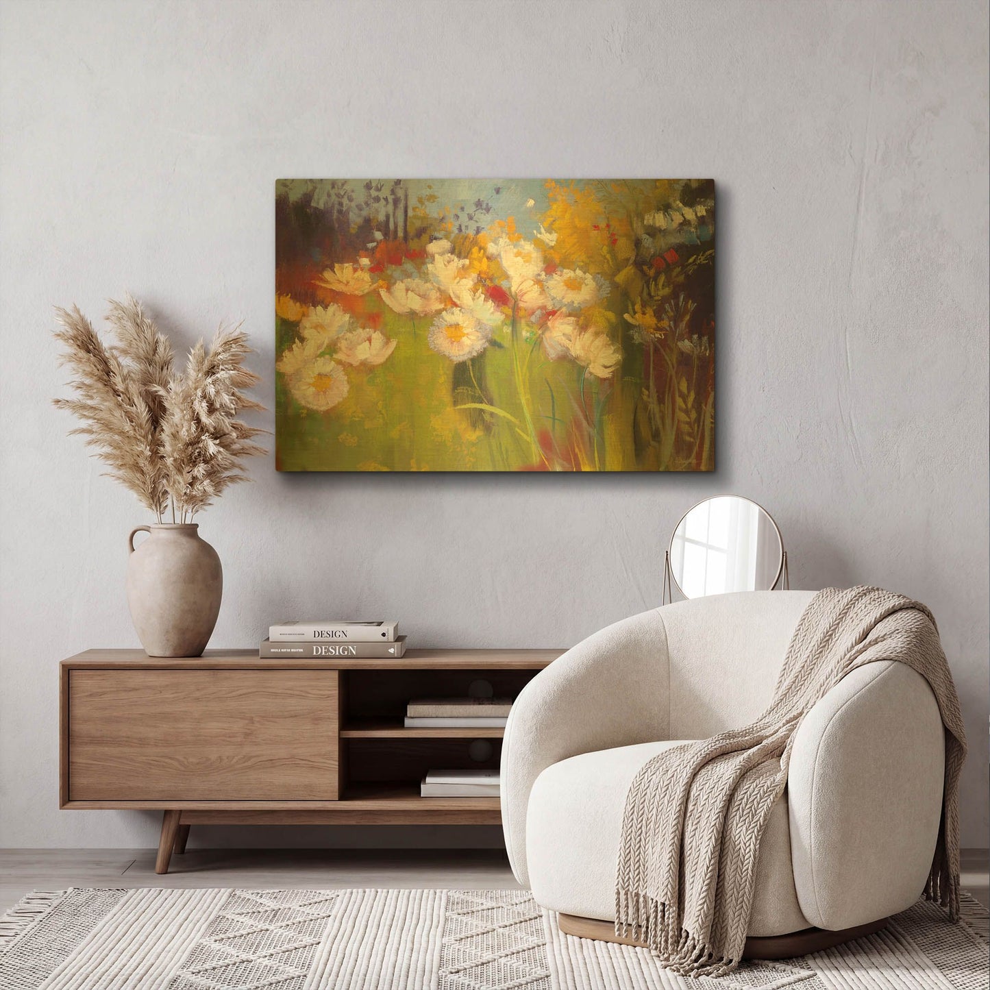 'Contemporary Meadow' By Carol Rowan Gold Metal Wall Art