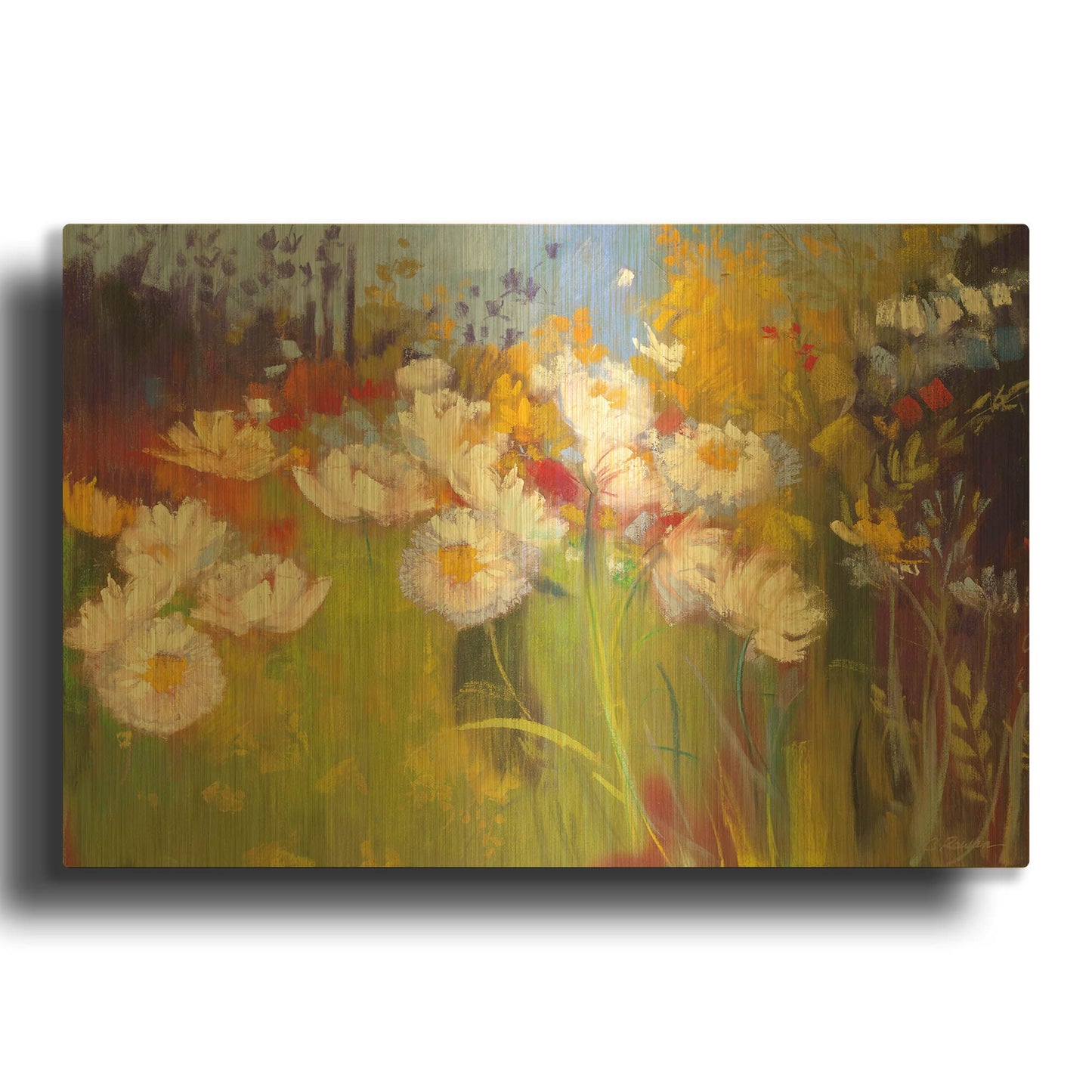 'Contemporary Meadow' By Carol Rowan Gold Metal Wall Art